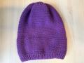 Fialová pletená čepice s černou podšívkou 